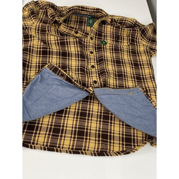 NWT LL Bean 1912 Overshirt Men’s L Tall Slightly Fitted Mustard Brown Plaid Jac - Picture 9 of 16